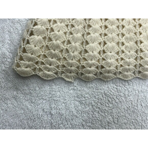 Tami Wool crochet Skirt British Crown Colony Of Hong Kong Cream 10 VTG *FLAWS* - Picture 11 of 16